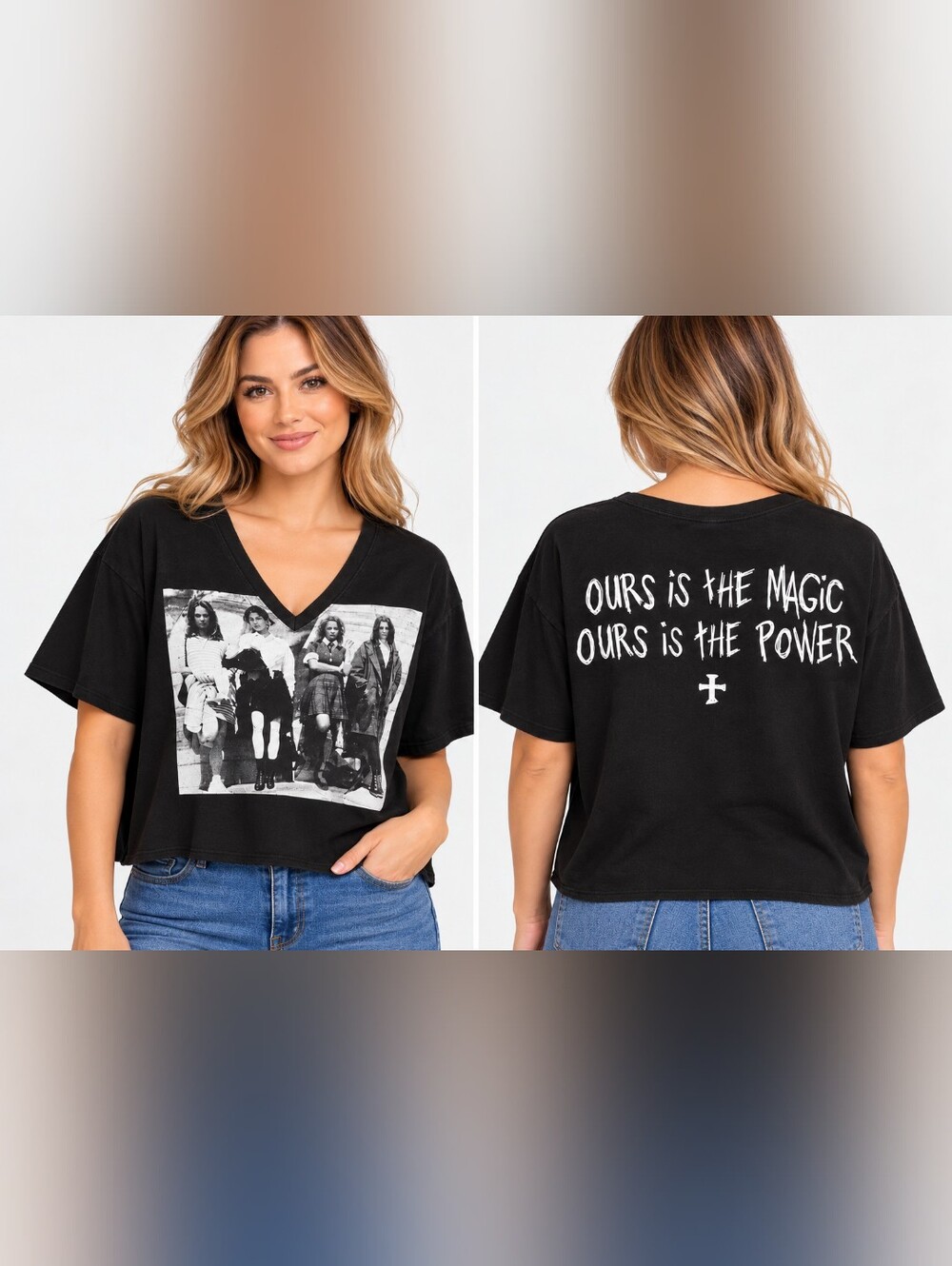The Craft Columbia Pictures Graphic T-Shirt Women’s Large Black V-Neck Cotton